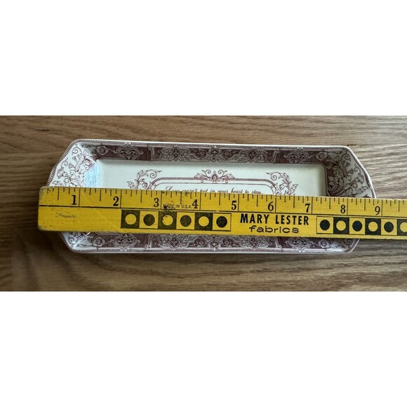 Spode Archive Collection Love Tray England Cranberry 9” Mints/Trinkets Porcelain - Picture 4 of 6